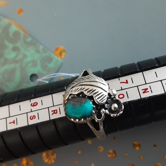 Blue turquoise sterling silver ring - Picture 10 of 10